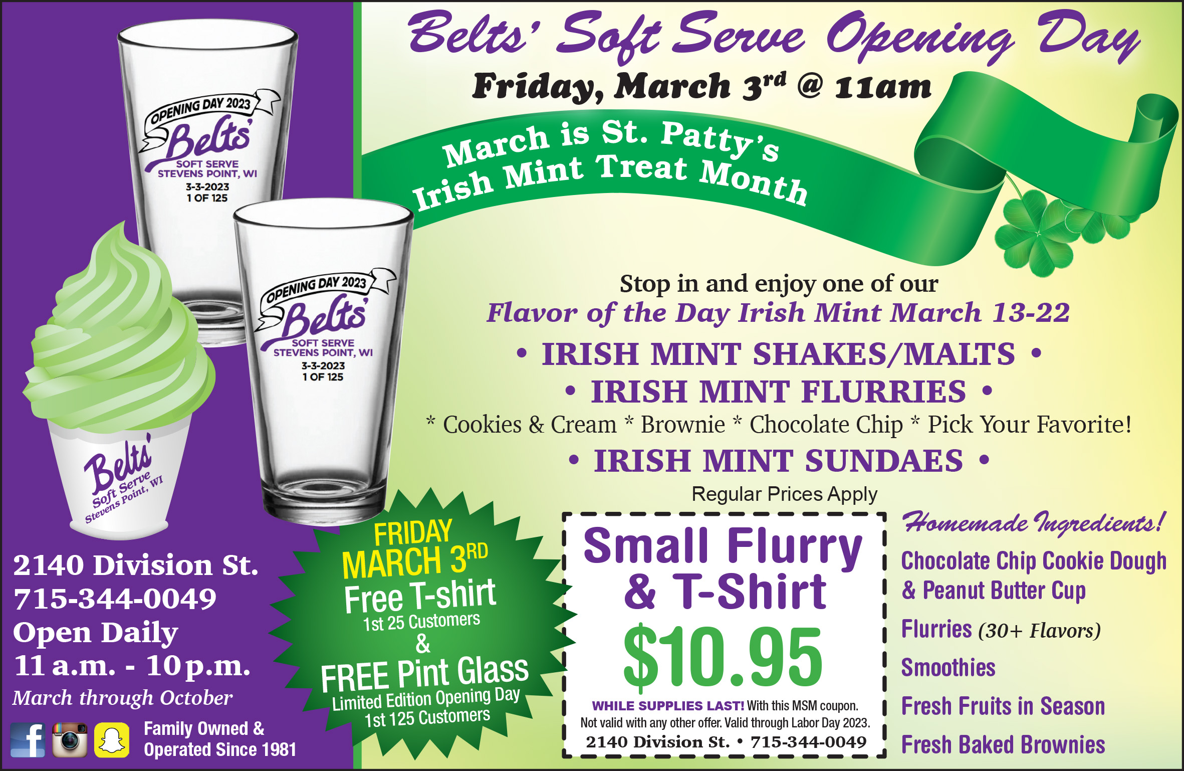 Belts' Soft Serve Money Saver