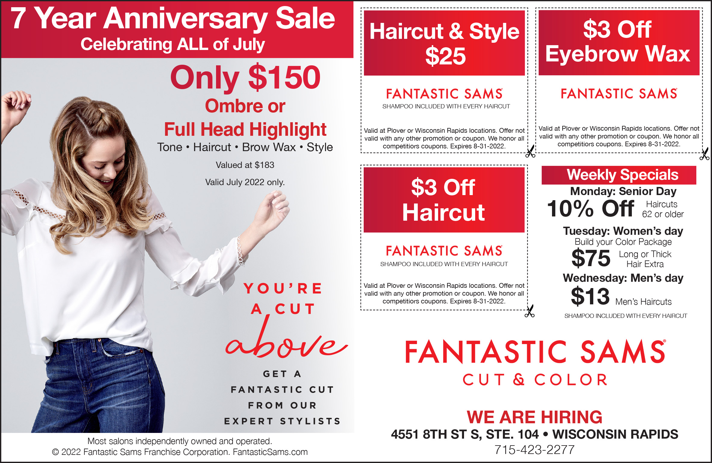 Fantastic Sams Wisconsin Rapids Money Saver