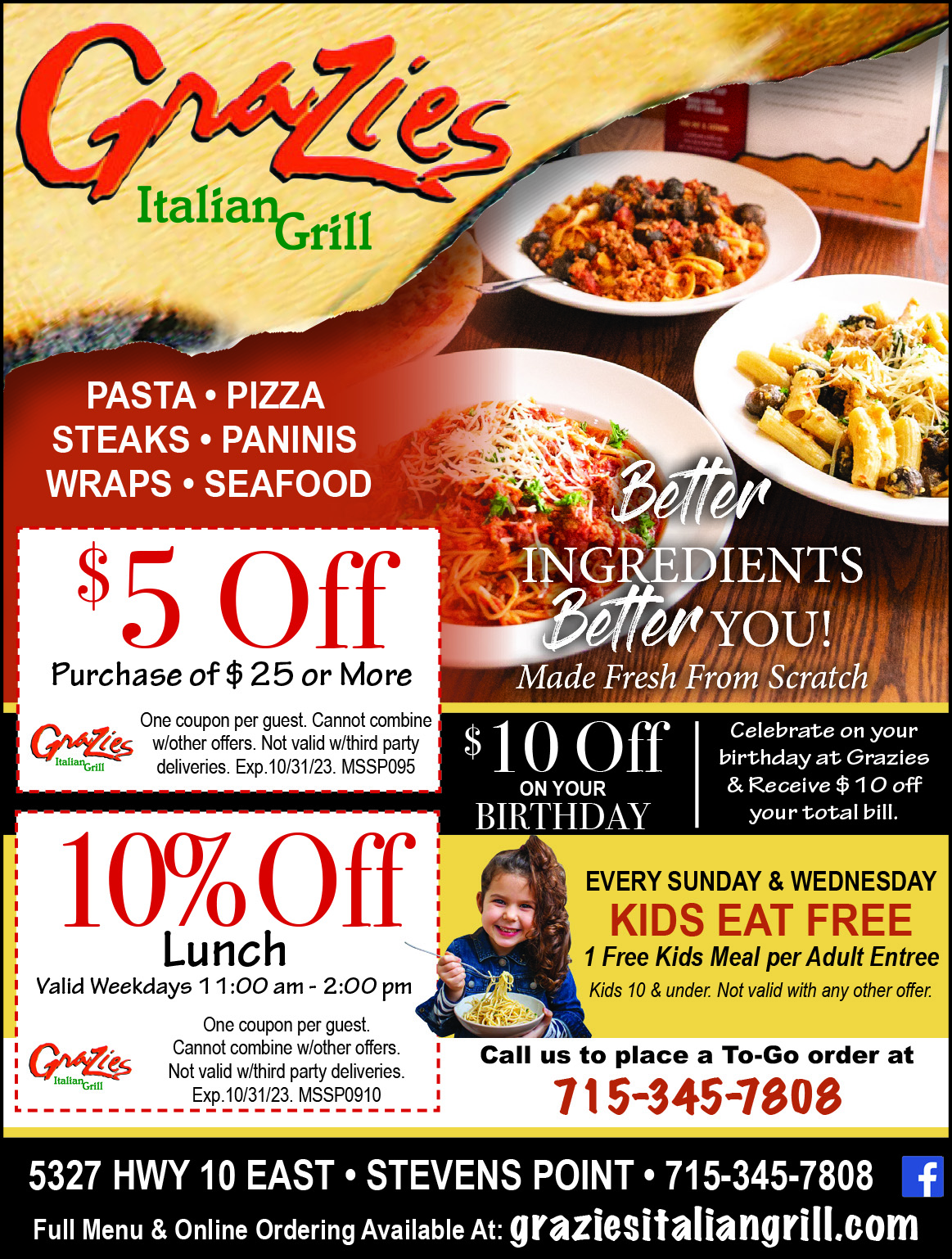 Grazies Italian Grill - Money Saver