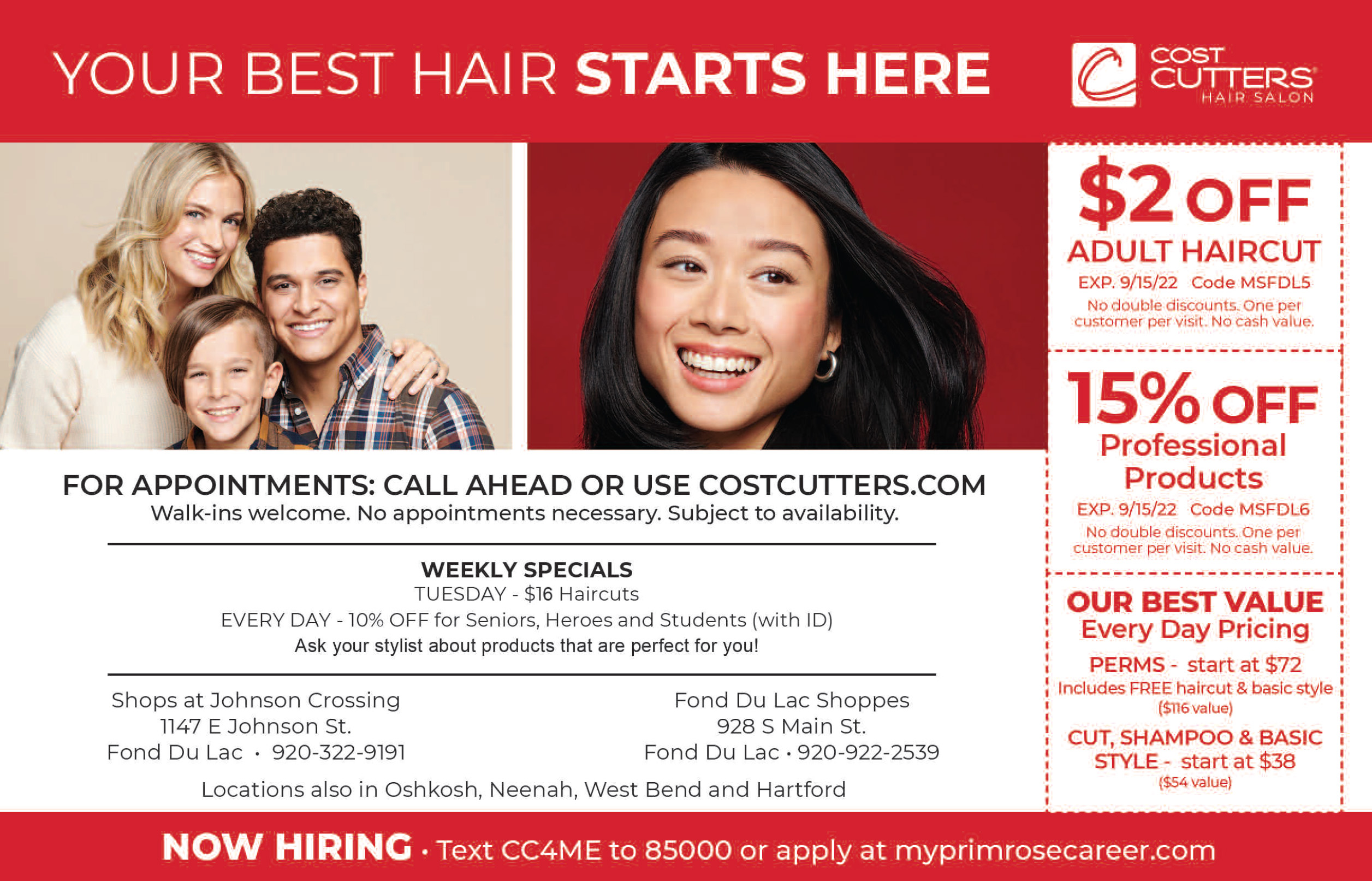 Cost Cutters Fond Du Lac Money Saver