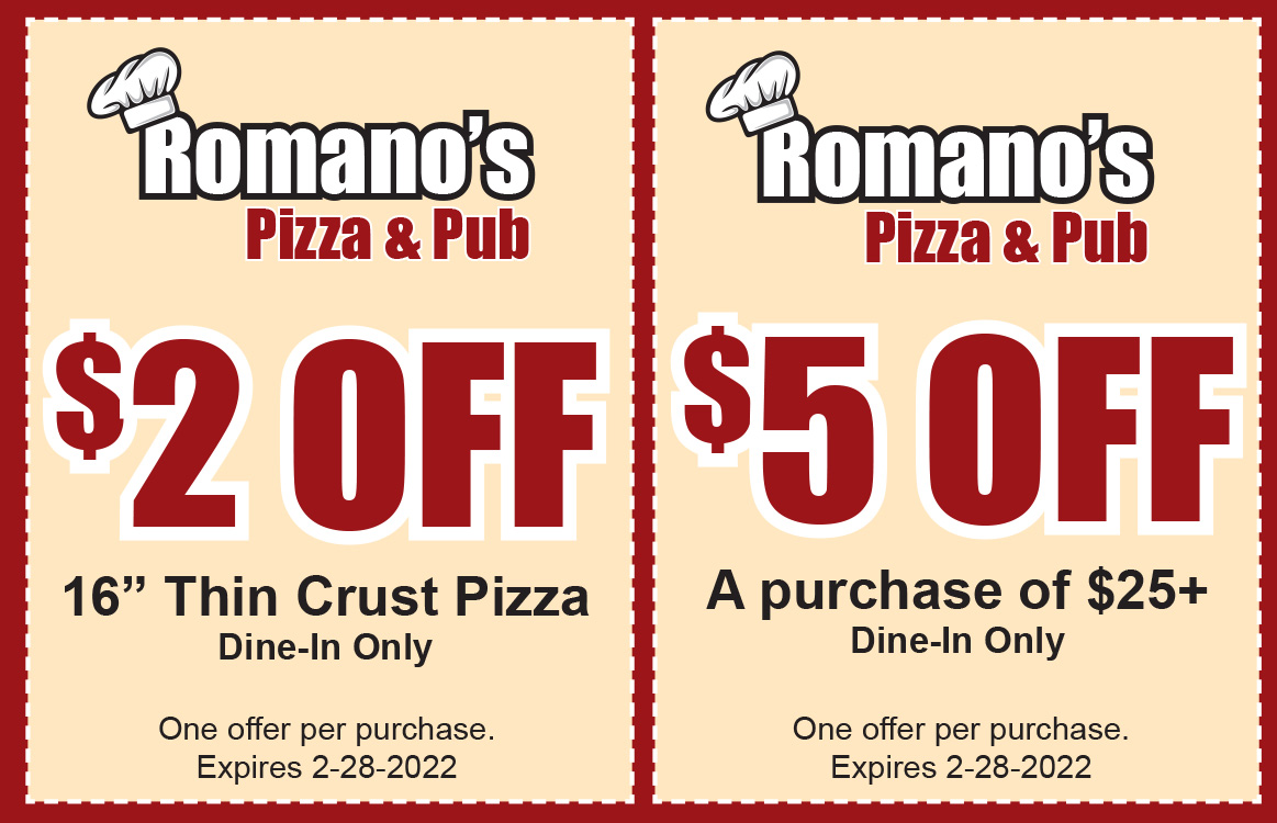 Romano's Pizza &amp; Pub - Money Saver