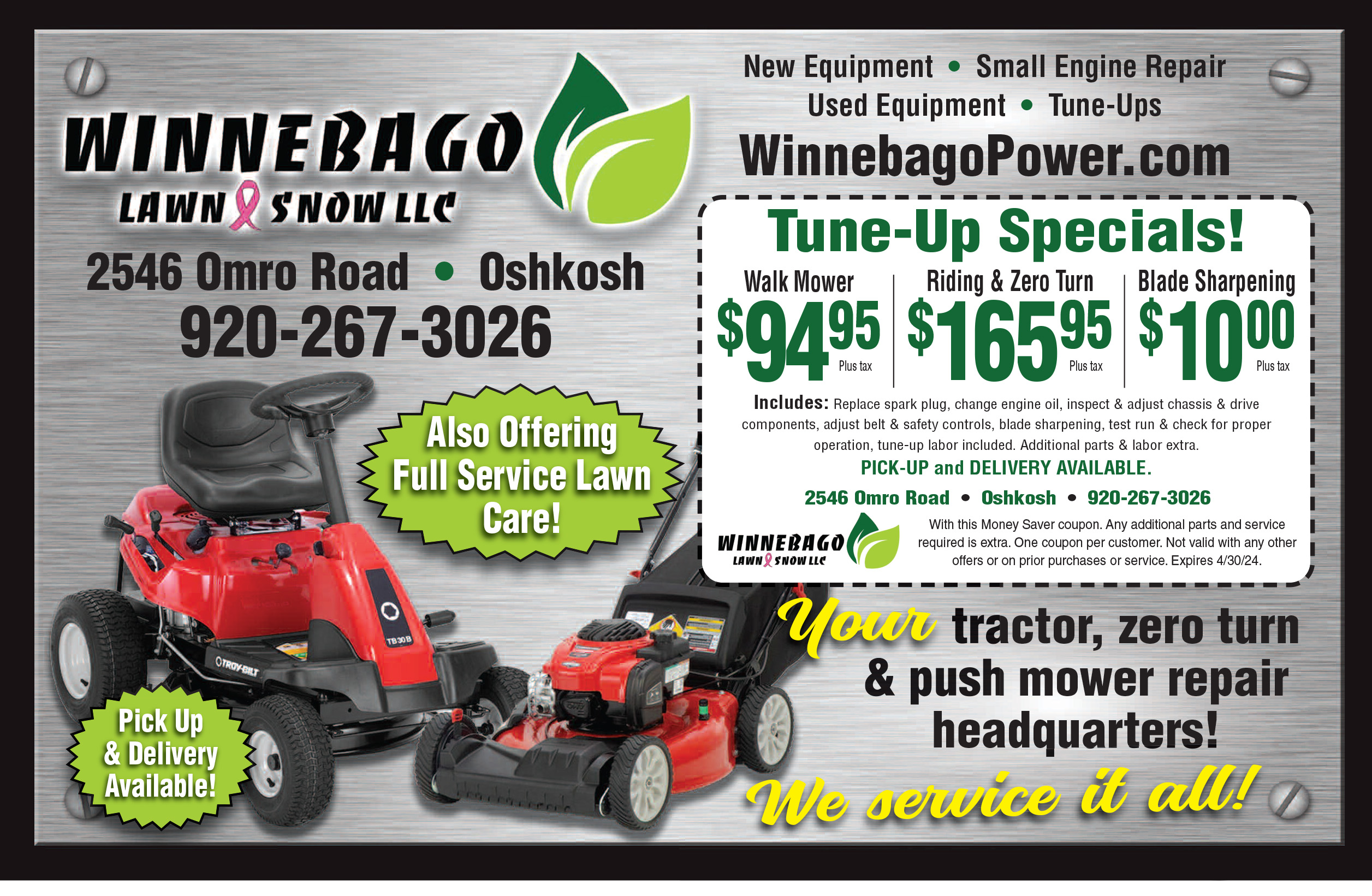 Winnebago Lawn & Snow - Money Saver